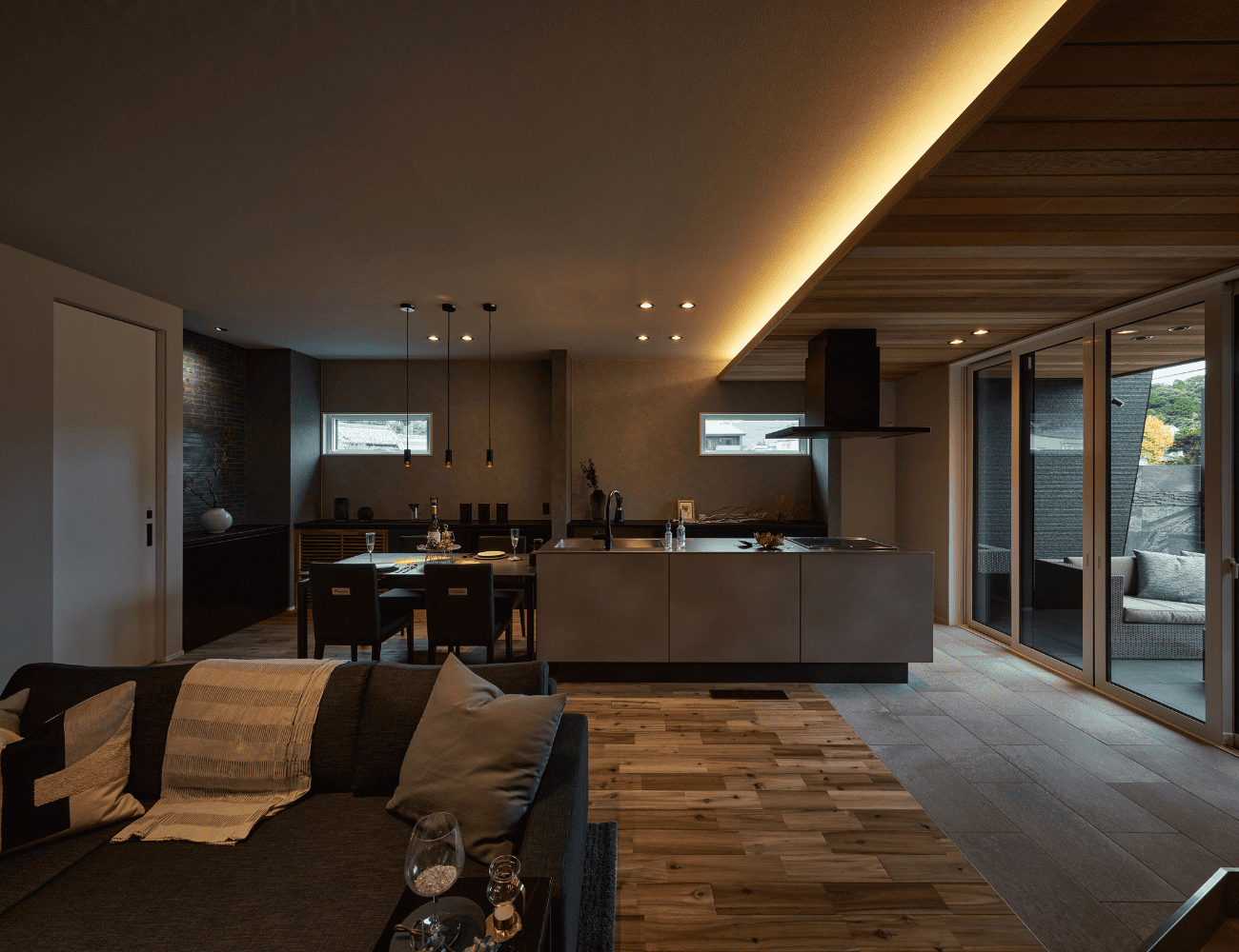 開放感のあるリビングの写真